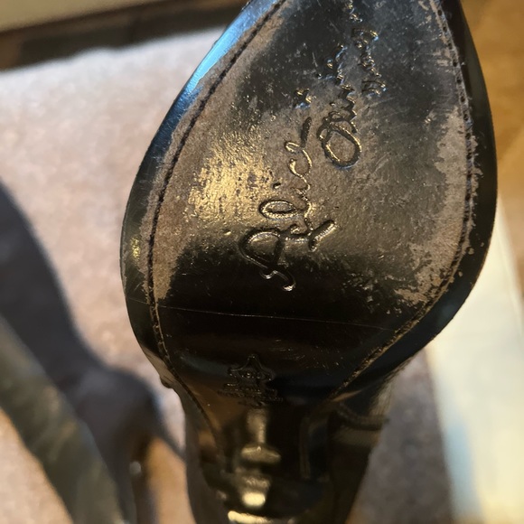 Alice & Olivia Black Croc Leather & Suede Boots - Picture 5 of 5